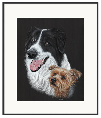 8" x 10" Colored Pencil Pet Portraits - Two or More Subjects