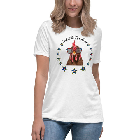 Patriotic Land of the Free Range Women's Relaxed Chicken T-Shirt